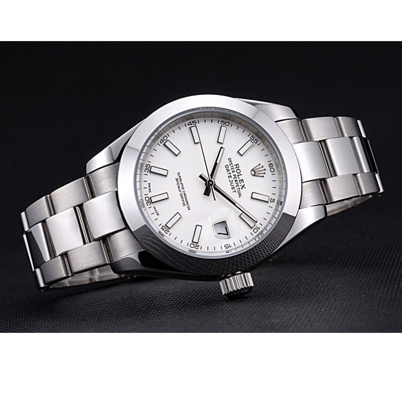 MiroTime 0725 Rolex Datejust Stainless Steel Case White Dial 622266